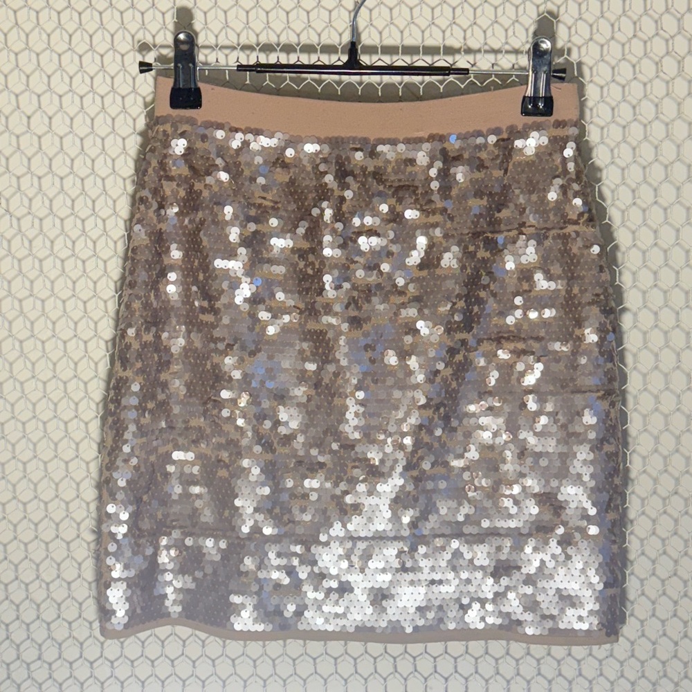BCBGMaxAzria Sequin Mini Skirt - champagne